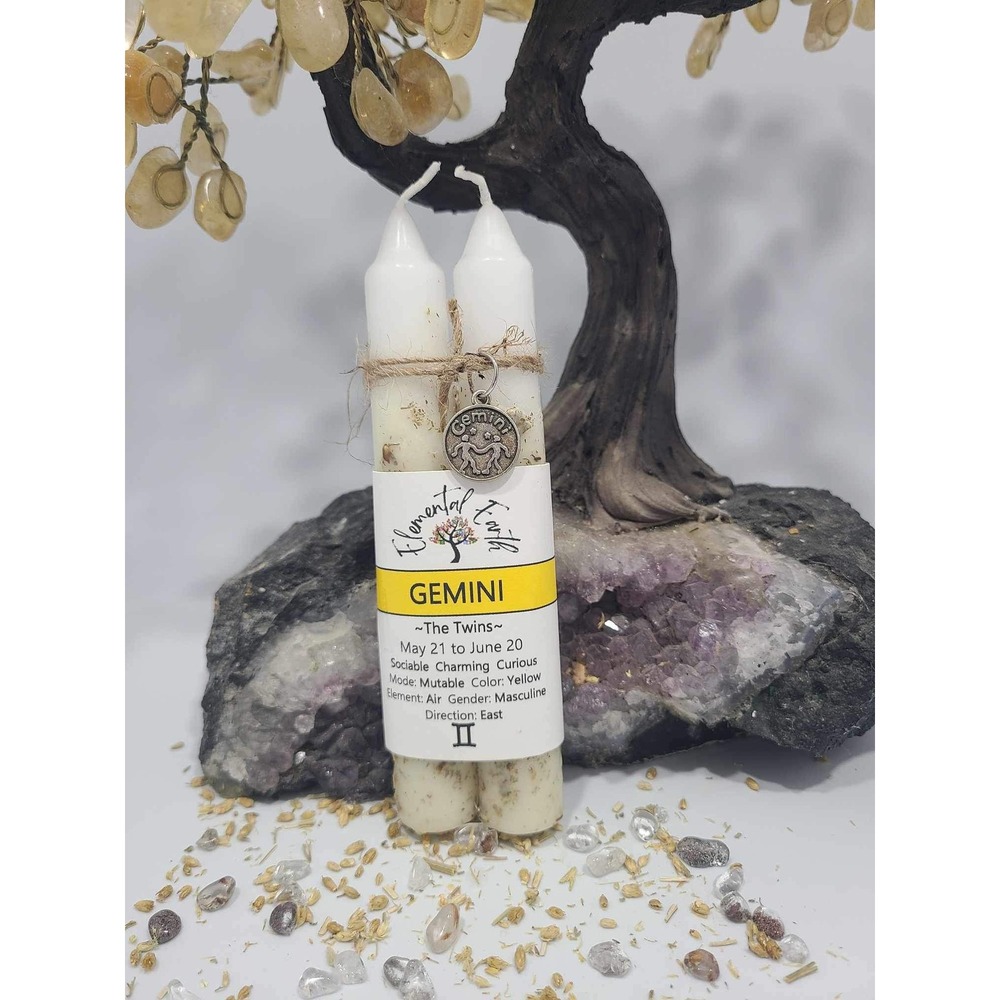 Gemini Zodiac Candles‎ Astrology Manifestation Ritual BOHO Witchy apothecary